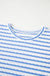 Sky Blue Stripe Knitted Short Sleeve Top and Drawstring Shorts Set Dear lover