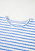 Sky Blue Stripe Knitted Short Sleeve Top and Drawstring Shorts Set Dear lover