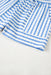 Sky Blue Stripe Knitted Short Sleeve Top and Drawstring Shorts Set Dear lover
