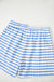 Sky Blue Stripe Knitted Short Sleeve Top and Drawstring Shorts Set Dear lover