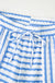 Sky Blue Stripe Knitted Short Sleeve Top and Drawstring Shorts Set Dear lover