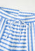 Sky Blue Stripe Knitted Short Sleeve Top and Drawstring Shorts Set Dear lover