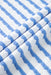 Sky Blue Stripe Knitted Short Sleeve Top and Drawstring Shorts Set Dear lover