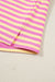 Rose Stripe Drop Shoulder Boxy Casual Terry Short Set Dear lover