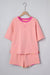 Rose Stripe Drop Shoulder Boxy Casual Terry Short Set Dear lover