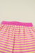 Rose Stripe Drop Shoulder Boxy Casual Terry Short Set Dear lover