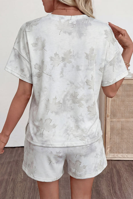 White Woodland Camouflage Casual 2pcs Short Set Dear lover