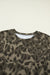 Brown Leopard Print Crew Neck Short Set Dear lover