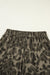 Brown Leopard Print Crew Neck Short Set Dear lover