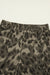 Brown Leopard Print Crew Neck Short Set Dear lover