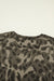 Brown Leopard Print Crew Neck Short Set Dear lover