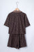 Brown V Neck Collar Leopard Printed 2pcs Short Set Dear lover