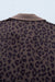 Brown V Neck Collar Leopard Printed 2pcs Short Set Dear lover