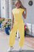 Yellow cream cropped top and jogger pants set view 14