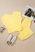 Yellow cream cropped top and jogger pants set view 1