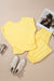 Yellow cream cropped top and jogger pants set view 2