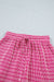 Rose Stripe Raised Rib Loose Tee Drawstring Elastic Waist 2pcs Short Set Dear lover