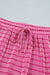 Rose Stripe Raised Rib Loose Tee Drawstring Elastic Waist 2pcs Short Set Dear lover