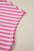 Pink Stripe Cap Sleeve Tee Elastic Waist Shorts 2pcs Outfit Dear lover