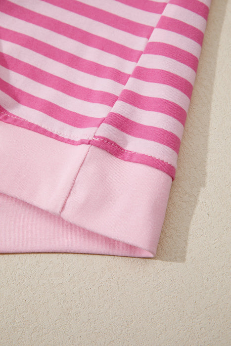Pink Stripe Cap Sleeve Tee Elastic Waist Shorts 2pcs Outfit Dear lover