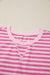 Pink Stripe Cap Sleeve Tee Elastic Waist Shorts 2pcs Outfit Dear lover
