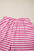 Pink Stripe Cap Sleeve Tee Elastic Waist Shorts 2pcs Outfit Dear lover