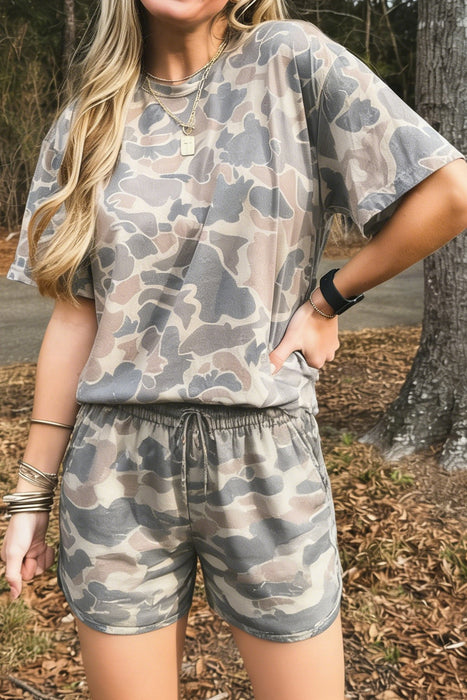Multicolour Camouflage Short Set Dear lover
