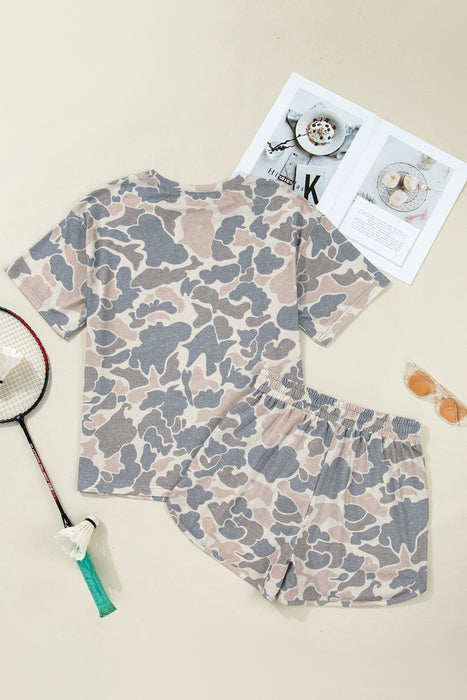 Multicolour Camouflage Short Set Dear lover
