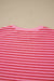 Rose Stripe Side Split Knit Tee Drawstring Shorts Set Dear lover