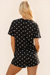 Black Polka Dot Loose Tee and Shorts Set back view
