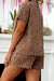 Brown Leopard Casual Tee and Shorts 2pcs Outfit Dear lover