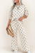 Beige Polka Dot Half Sleeve Top and Pants Set