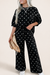 Black Polka Dot Half Sleeve Top and Pants Set