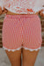 Red Gingham Plaid Casual Shorts – Tie Waist & Lace Hem Dear lover