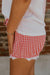 Red Gingham Plaid Casual Shorts – Tie Waist & Lace Hem Dear lover