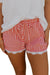 Red Gingham Plaid Casual Shorts – Tie Waist & Lace Hem Dear lover