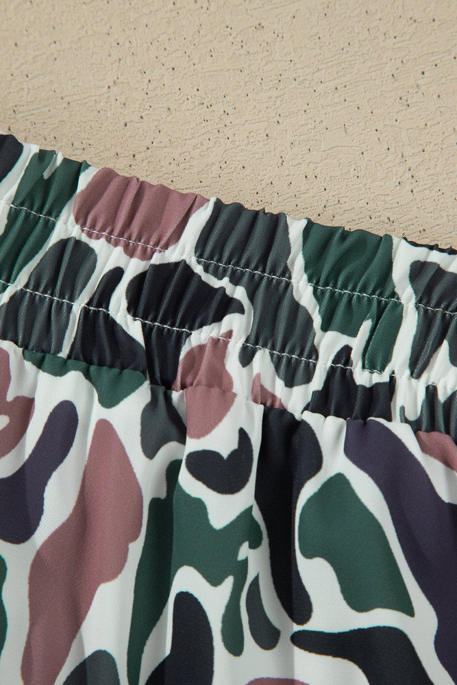 Multicolour Camouflage Print Athletic Lined Shorts Dear lover
