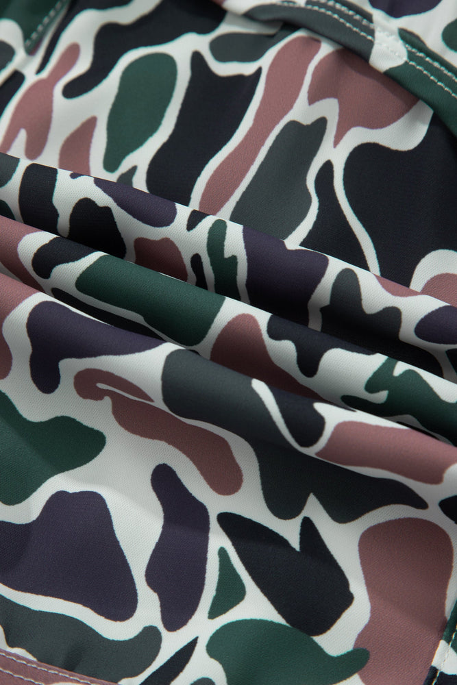Multicolour Camouflage Print Athletic Lined Shorts Dear lover