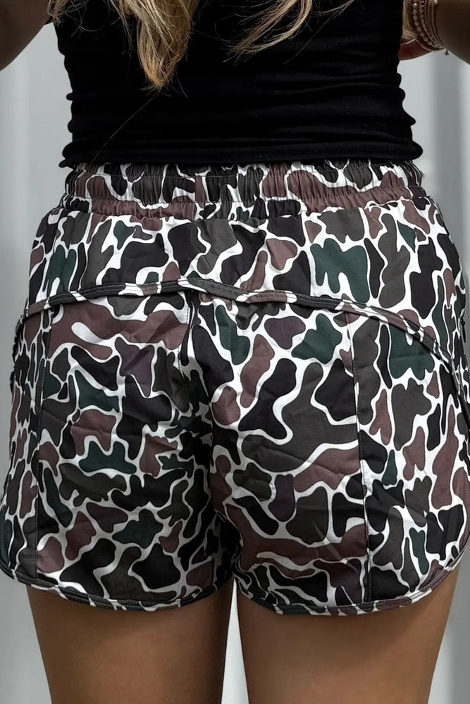 Multicolour Camouflage Print Athletic Lined Shorts Dear lover