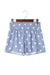 Sky Blue Polka Dot Print Shirred High Waist Casual Shorts Dear lover