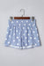 Sky Blue Polka Dot Print Shirred High Waist Casual Shorts Dear lover