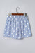 Sky Blue Polka Dot Print Shirred High Waist Casual Shorts Dear lover