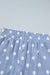 Sky Blue Polka Dot Print Shirred High Waist Casual Shorts Dear lover