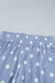 Sky Blue Polka Dot Print Shirred High Waist Casual Shorts Dear lover