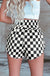 Black Checkered Print High Waist Casual Shorts Dear lover