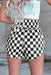 Black Checkered Print High Waist Casual Shorts Dear lover