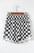 Black Checkered Print High Waist Casual Shorts Dear lover