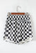 Black Checkered Print High Waist Casual Shorts Dear lover