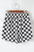 Black Checkered Print High Waist Casual Shorts Dear lover