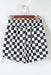 Black Checkered Print High Waist Casual Shorts Dear lover
